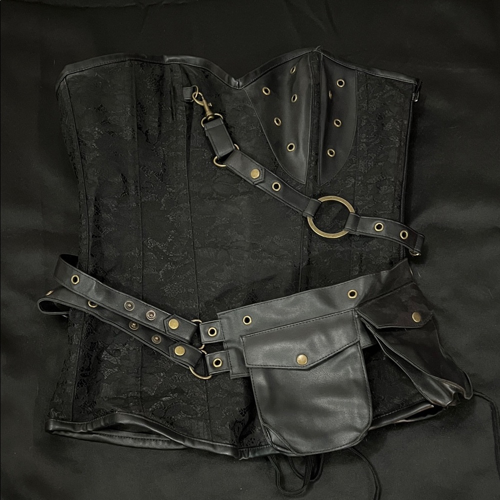 Charmian Corset Top - Halloween/steampunk/bustier/ boned corset